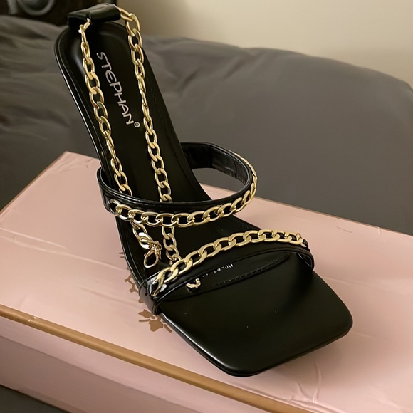 NWOT Chain anklet open toe stiletto heel Sandals 👡 - Picture 2 of 8